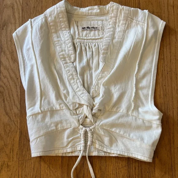 We The Free white 100% cotton white crop top size xs - Picture 2 of 7
